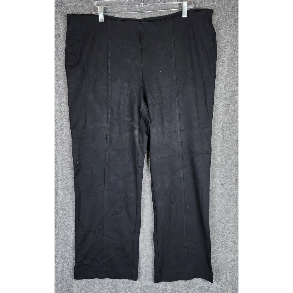 Gloria Vanderbilt Pants Women 22W Straight Black Stretch Pull On EUC
